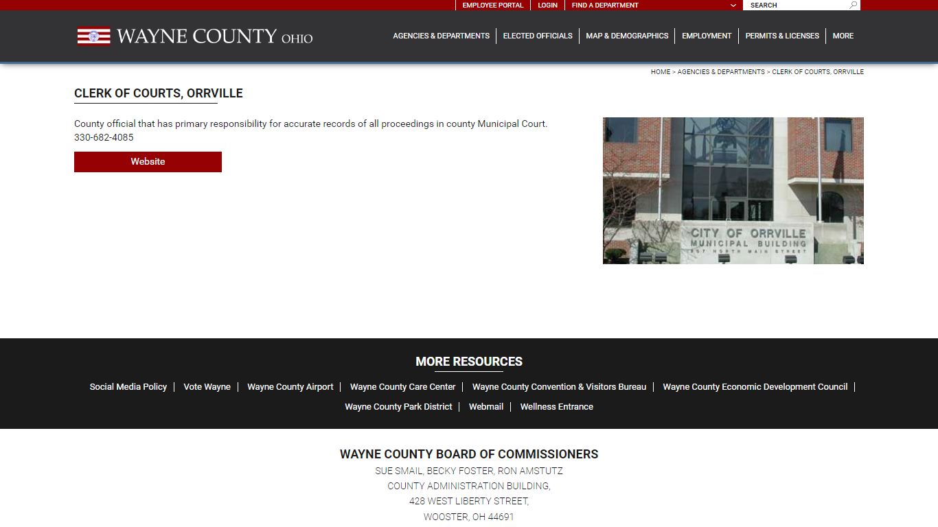 CLERK OF COURTS, Orrville | Wayne County Ohio